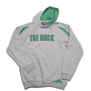The Rock College Gray Green Pullover Hoodie Sweatshirt Men’s XL